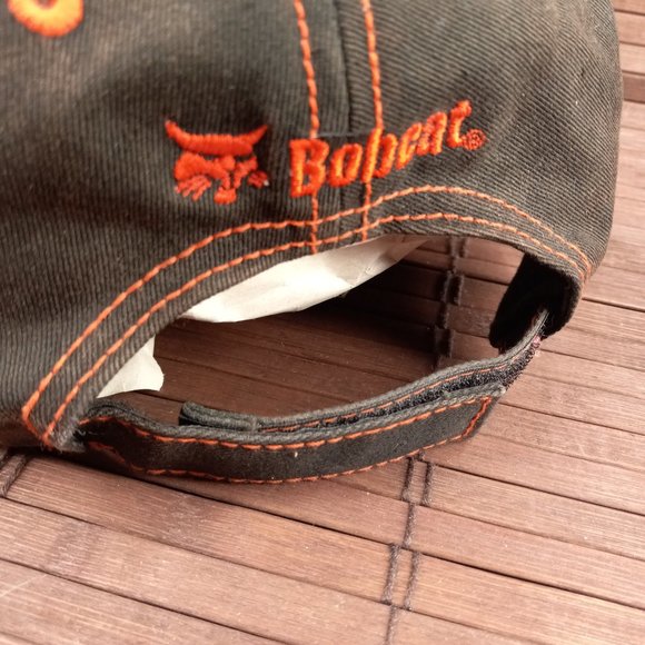 Bobcat Liquid Metal Black Orange Hat Baseball Cap 250296 - Picture 7 of 13